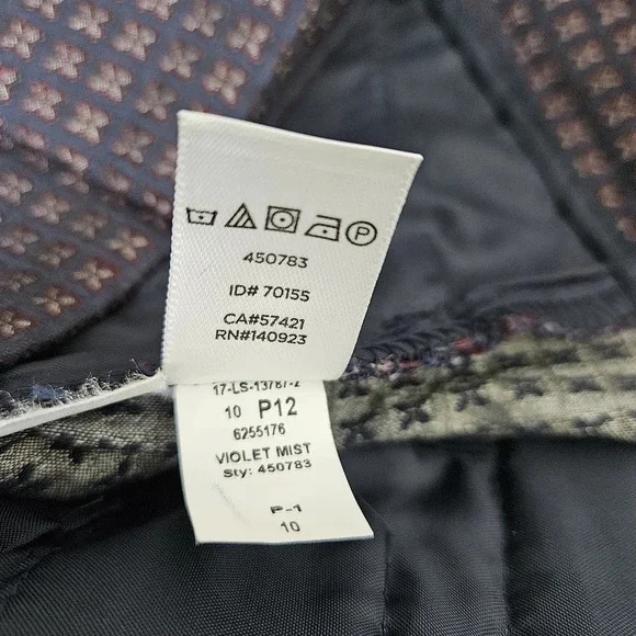 Ann Taylor LOFT Julie Skinny Ankle Dress Pants Jacquard Print Mid Rise Trousers - Picture 7 of 7